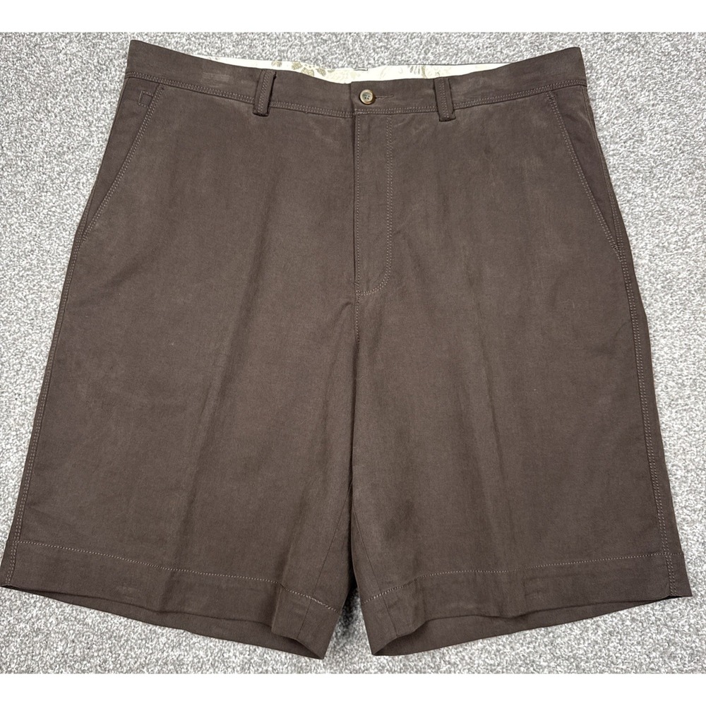Tommy Bahama Shorts Men 36 Brown Flat Front Stretch Casual Travel